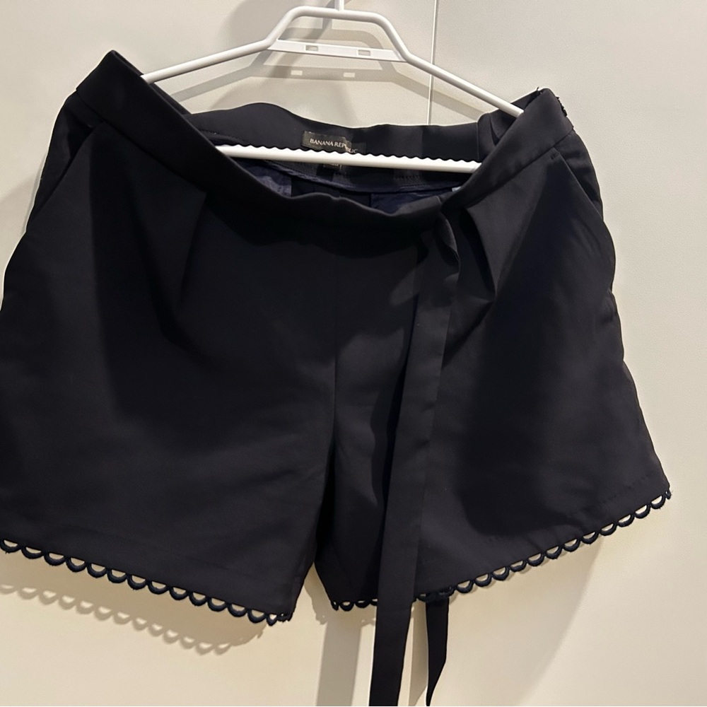 Banana Republic navy High Waist Shorts with tie
